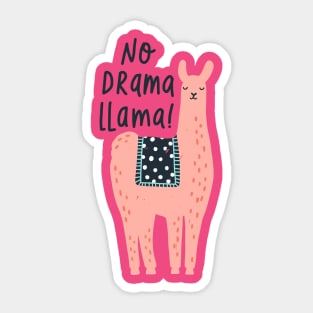 Cute Llama No Drama Llama Floral Llama Alpaca Lovers Gift T-Shirt Sticker